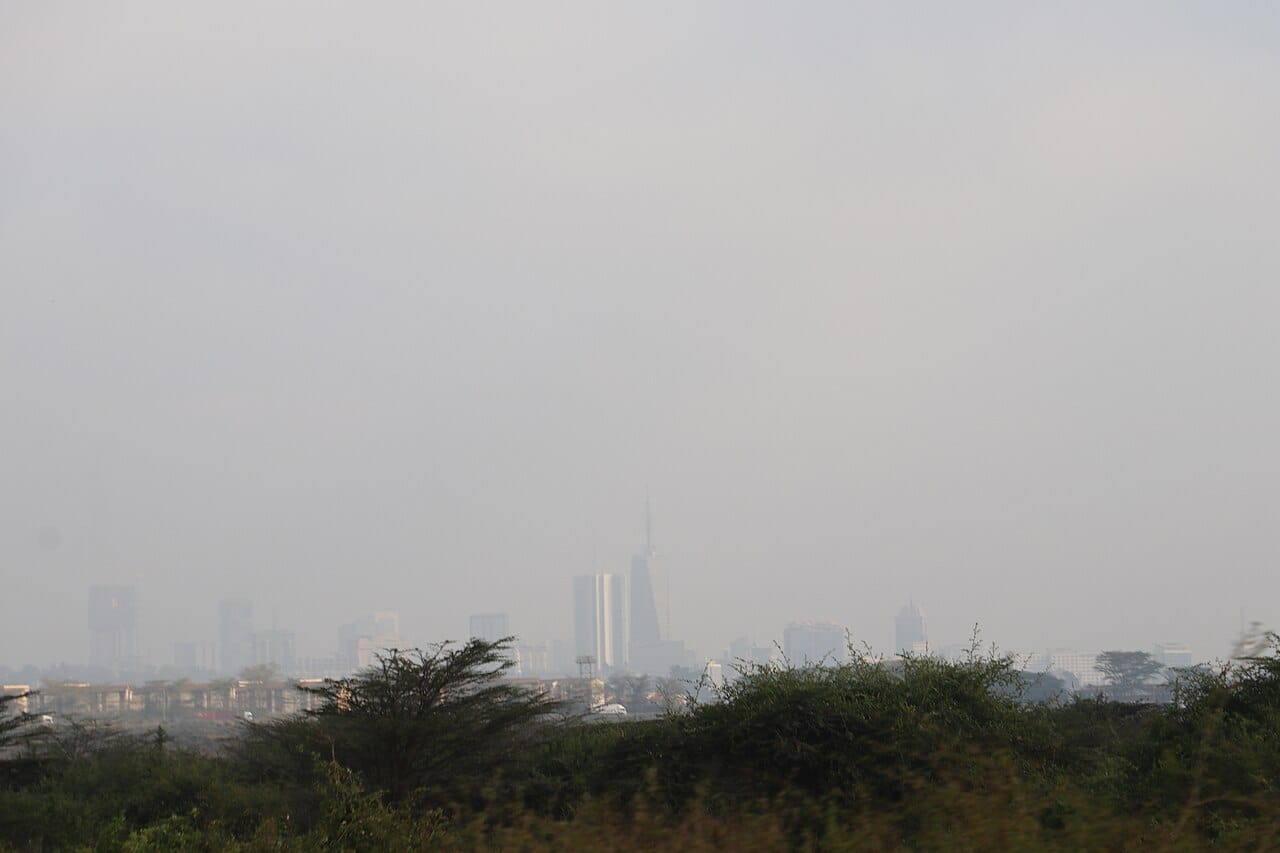 Nairobi skyline viewed from Nairobi National Park